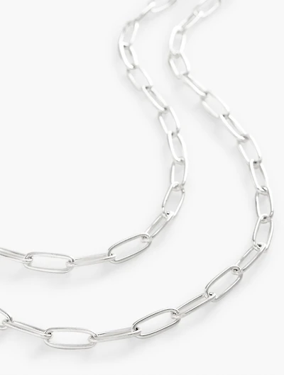 Layered Paperclip Link Necklace