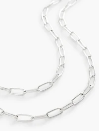 Layered Paperclip Link Necklace