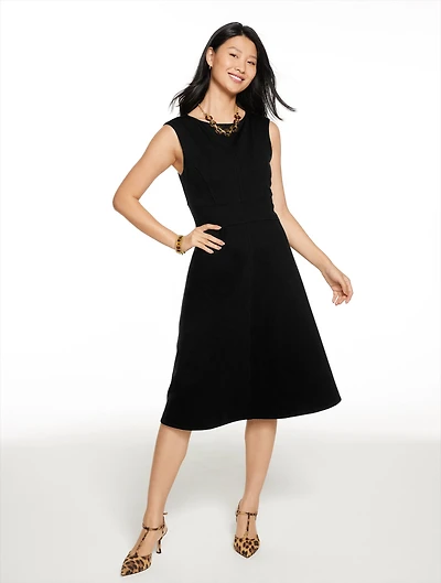 Luxe Ponte Fit & Flare Dress