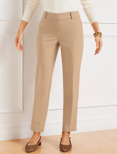Talbots Hampshire Lightweight Double Cloth Straight Ankle Pant - Curvy Fit
