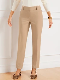 Talbots Hampshire Lightweight Double Cloth Straight Ankle Pant - Curvy Fit