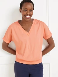 Luxe Jersey V-Neck Tee