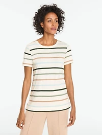 Supersoft Jersey Short Sleeve Crewneck Tee - Earth Stripe