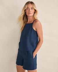 Linen Square Neck Tank Top