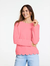 Scalloped French Terry Sweatshirt