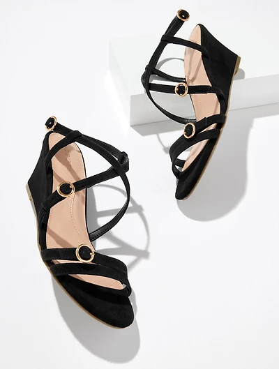 Royce Strappy Wedge Suede Sandals