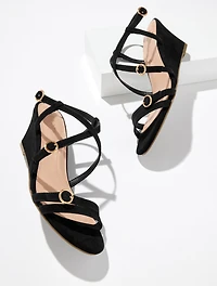 Royce Strappy Wedge Suede Sandals