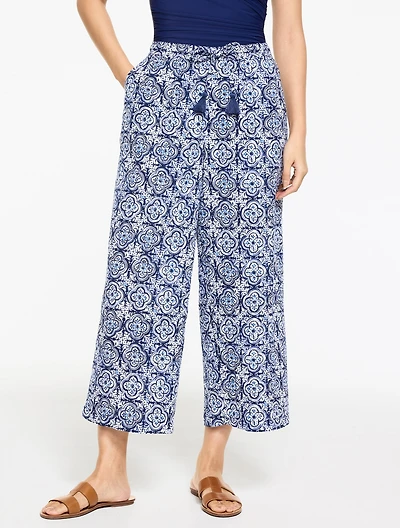 Aqua Club Gauze Pant Cover-Up - Coastal Tile