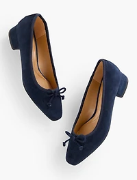 Vanessa Suede Block Heel Pumps