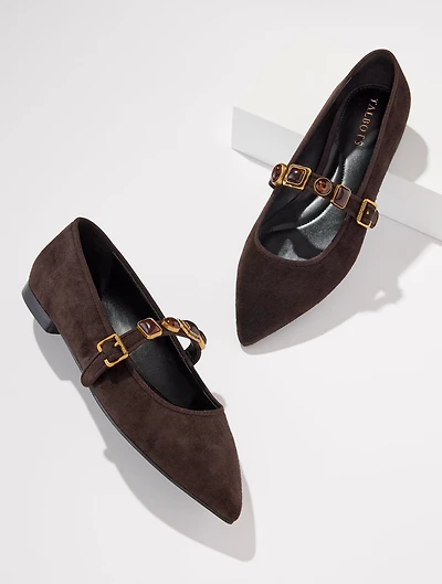 Payton Mary Jane Flats - Suede