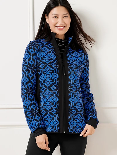 Cozy Fleeceback Jacket - Snowflake
