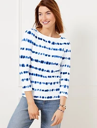 Bateau Neck Tee - Tie-Dye Dots