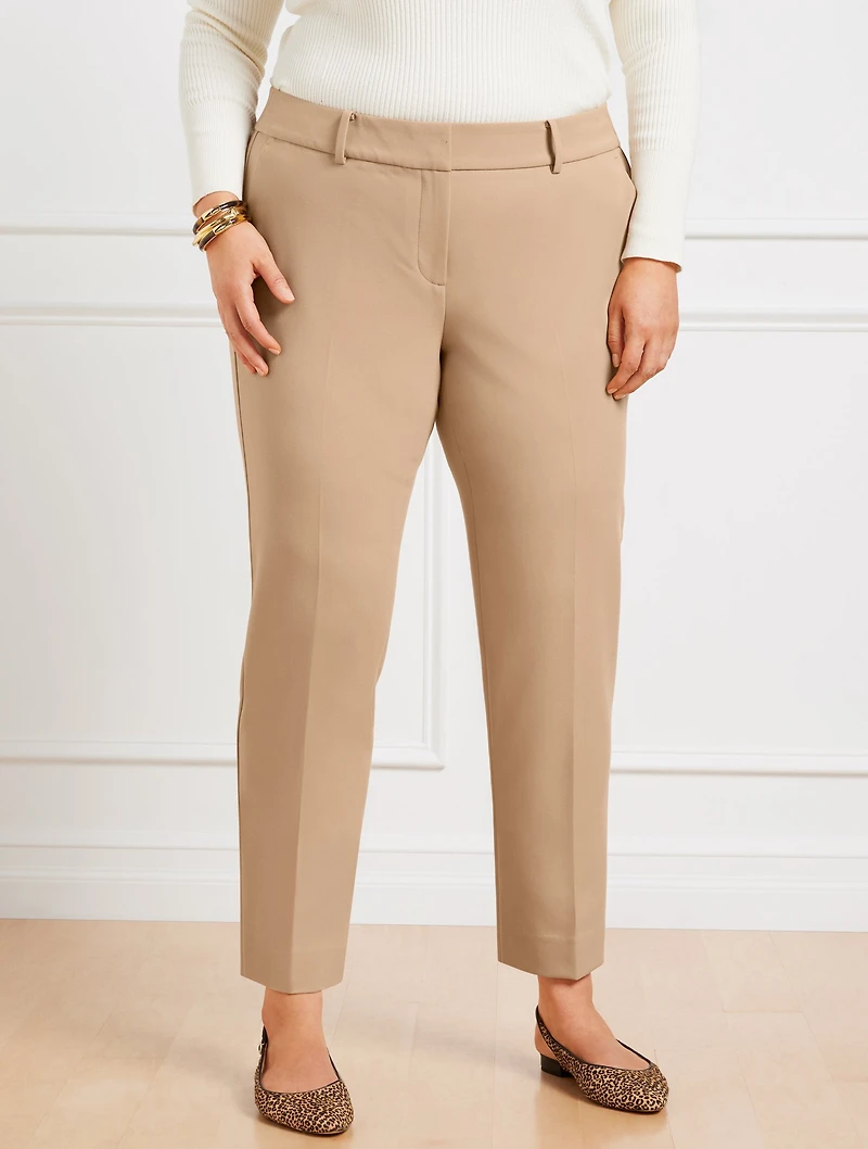 Talbots Hampshire Lightweight Double Cloth Straight Ankle Pant - Curvy Fit