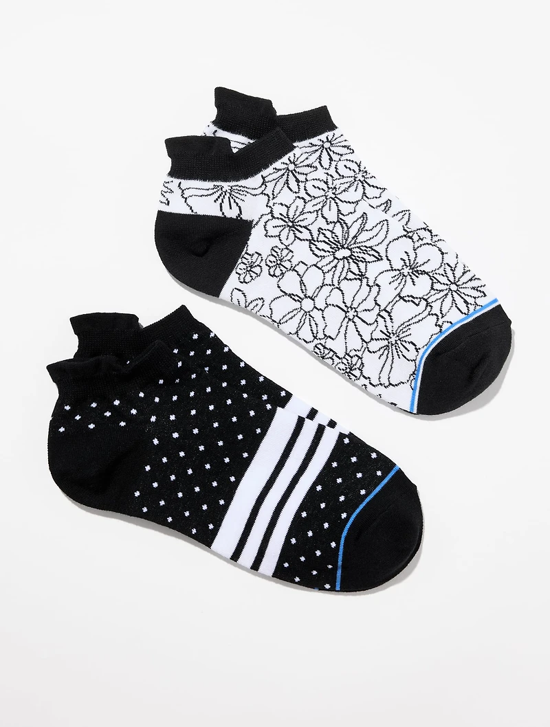T by Talbots Posh Dot 2-Pack Ankle Socks