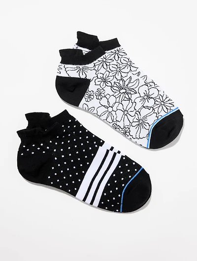T by Talbots Posh Dot 2-Pack Ankle Socks