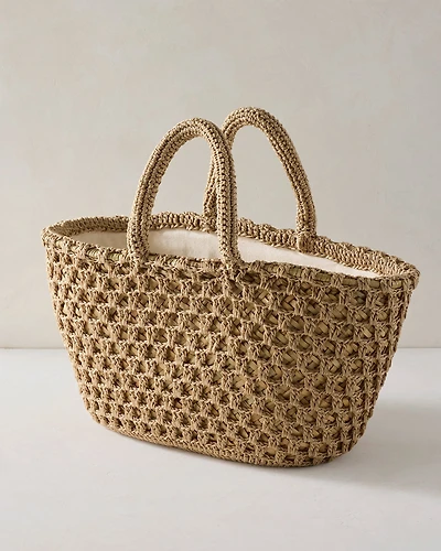 Woven Rope and Straw Tote