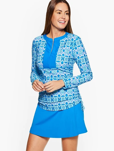 Cabana Life® Crystal Cove Ruched Sport Shirt  - Geo