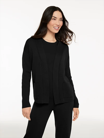 Sweater Studio Open Front Cardigan