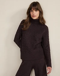 Organic Cotton Blend Gradient Cable Sweater