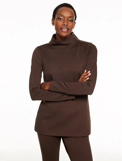 Passport Ponte Zip Shoulder Tunic Pullover