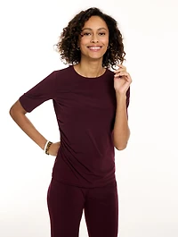 Knit Kit Ruched Crewneck Top