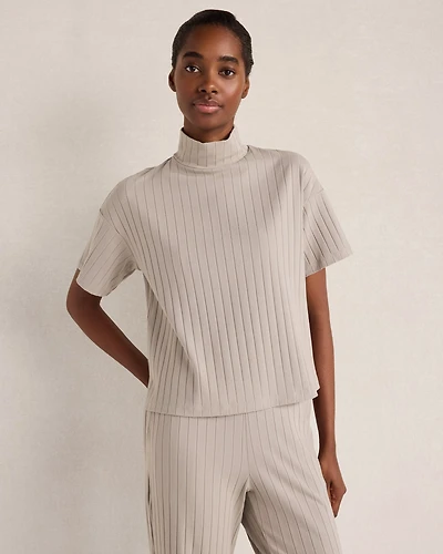 Ribbed Mock Neck Top