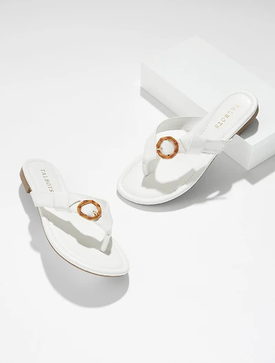 Gia Buckle Thong Sandals