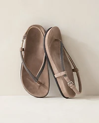 Beaded Strap Thong Sandals