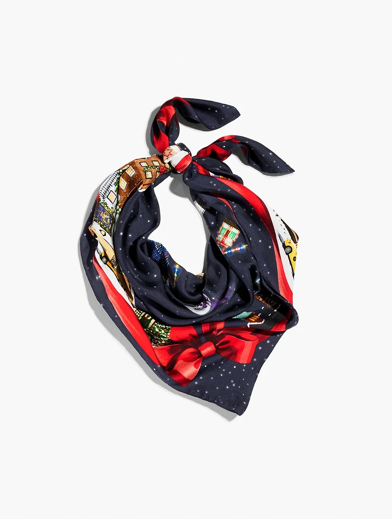 Santa in the City Silk Square Scarf