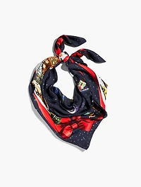 Santa in the City Silk Square Scarf