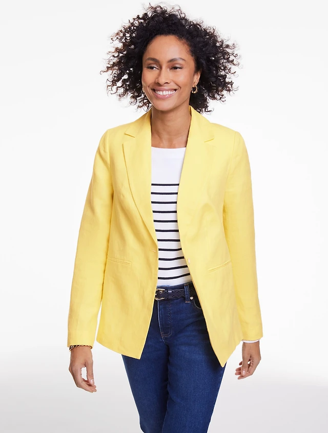 Classic Linen Single Button Blazer