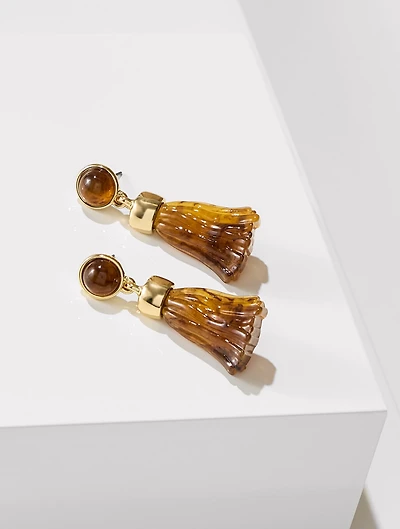 Tortoiseshell Tassel Earrings