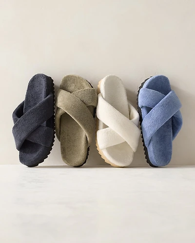 Criss-Cross Terry Slippers