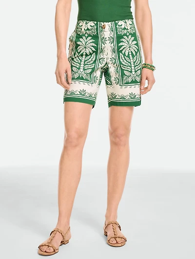 Heritage Twill Relaxed Chino Shorts - Tropical Damask