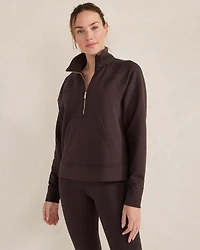 Organic Cotton Blend Fleece Half Zip Pullover