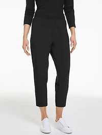 Lightweight Woven Stretch Straight Crop Pants