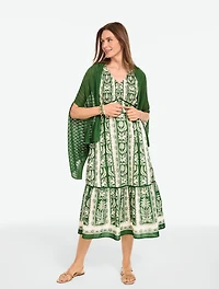 Pointelle Linen Blend Travel Ruana