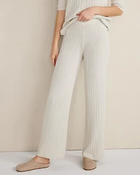 Organic Cotton Ribbed Straight Leg Pants