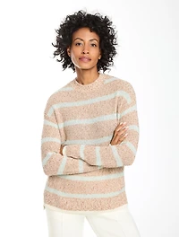 Slub Cotton Crewneck Sweater - Stripe