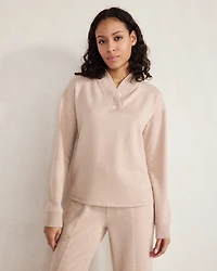 Fleece Shawl Neck Pullover