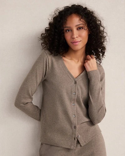 Organic Cotton Rib Knit Cardigan