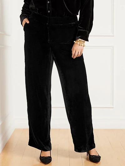 Plus Exclusive Wide Leg Effortless Velvet Pants