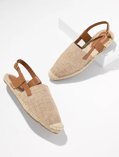 Isla Linen Espadrille Slingback Flats