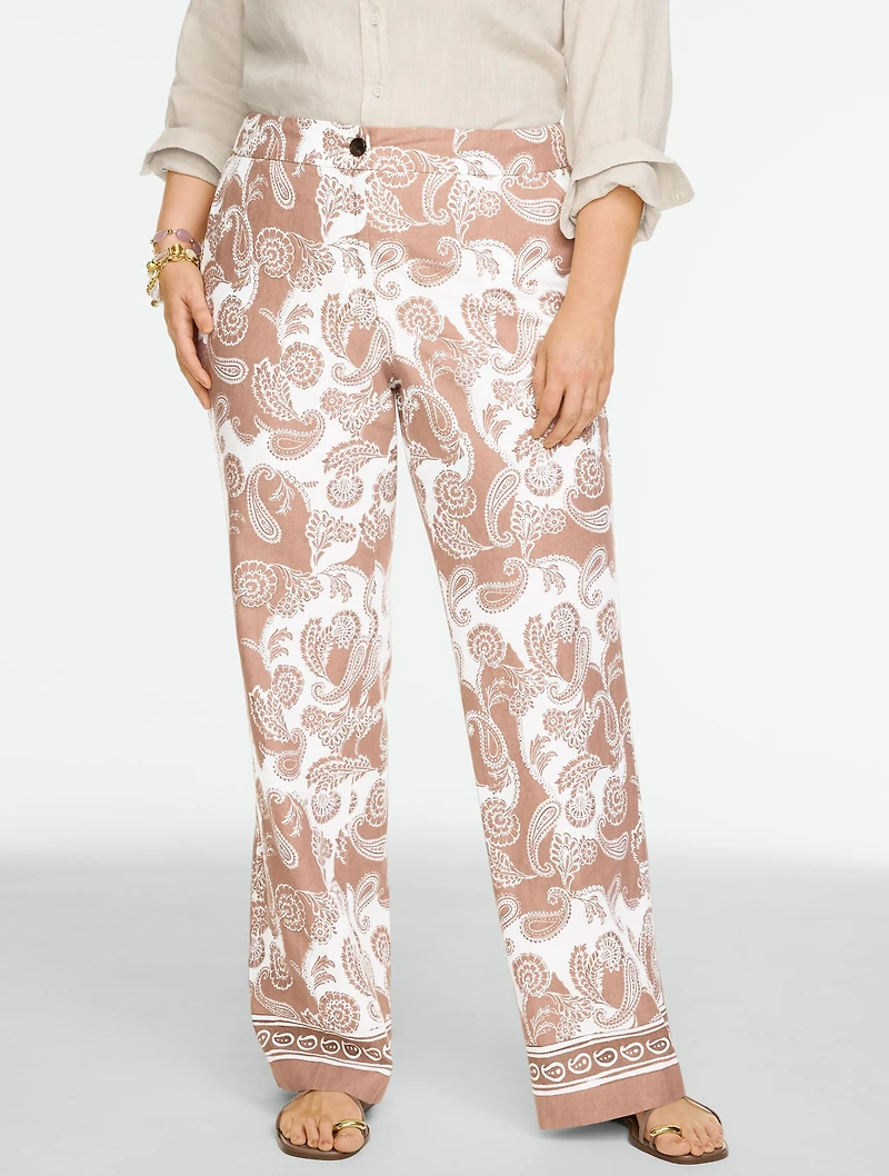Linen Wide Leg Pants - Moroccan Paisley