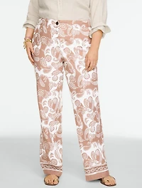 Linen Wide Leg Pants - Moroccan Paisley