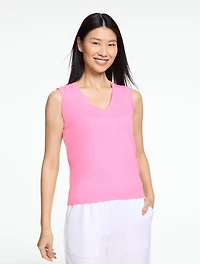 Draped V-Neck Ribbed Tank