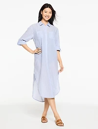 Aqua Club Long Shirt Cover-Up - Stripe