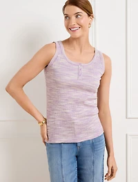 Ribbed Henley Tank - Space Dye