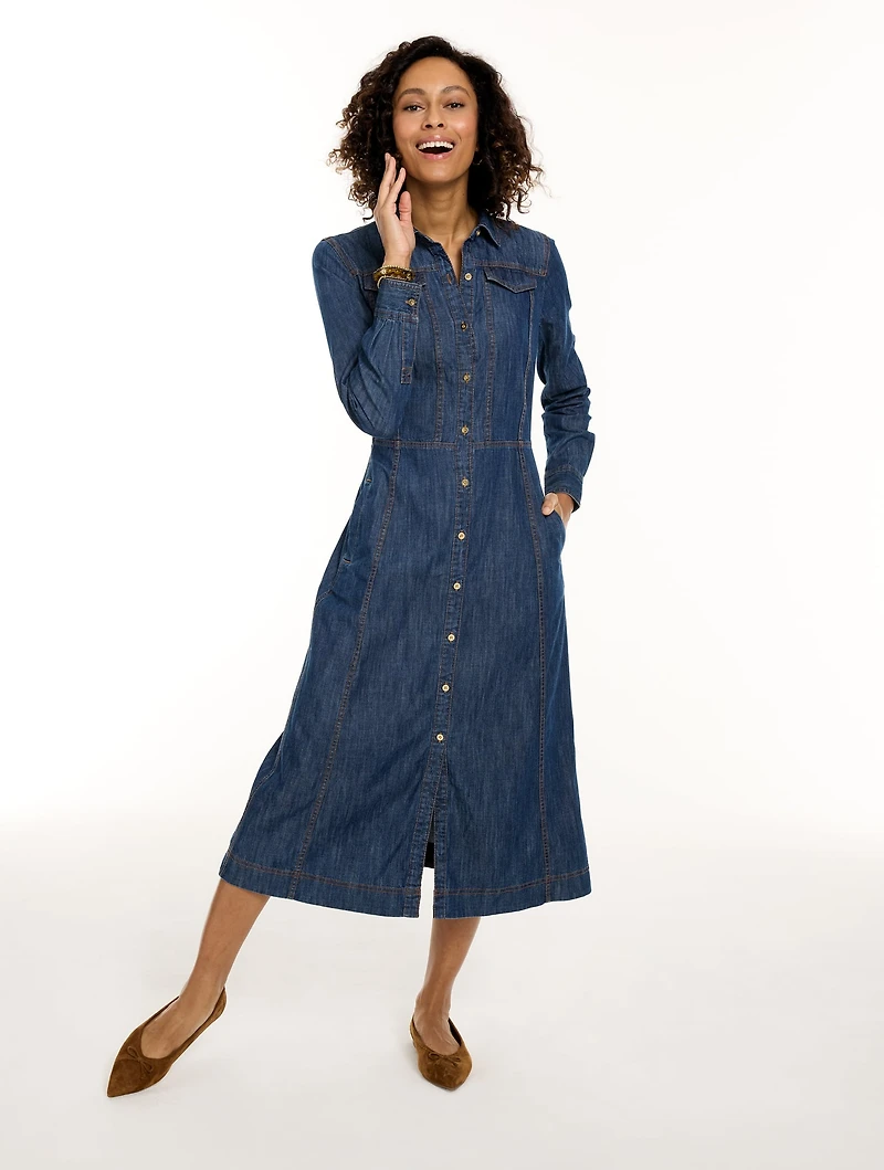 Denim Midi Dress - Portola Wash