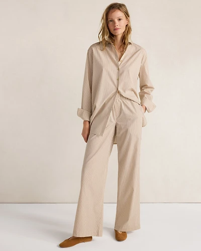 Organic Cotton Poplin Pants Baton Stripe